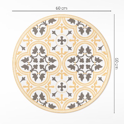 Vinyl vloerkleed rond Portugese tegels in zomerse stijl