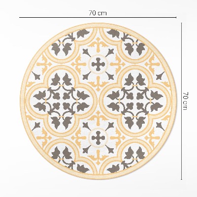 Vinyl vloerkleed rond Portugese tegels in zomerse stijl