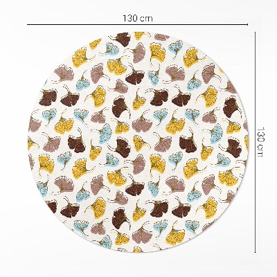 Rond pvc tapijt Pastelkleurige Ginkgo-bladeren Boho-illustratie