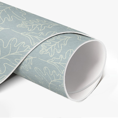 Vinyl vloerkleed rond Subtiele walnootbladeren in boho-stijl