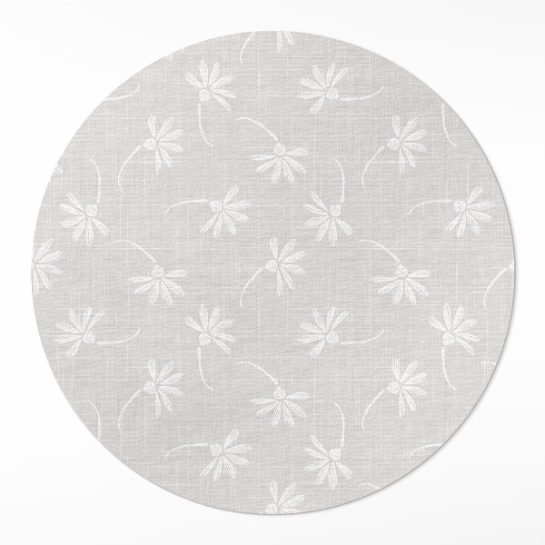 Rond pvc tapijt Delicate boho madeliefjes op stof