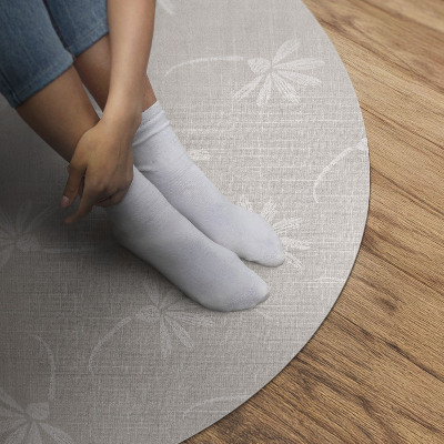 Rond pvc tapijt Delicate boho madeliefjes op stof