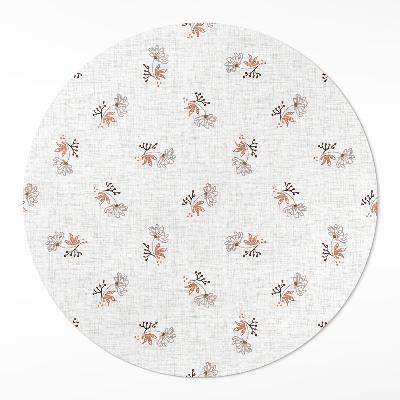 Vinyl vloerkleed rond Kleine bloemen op boho-stof