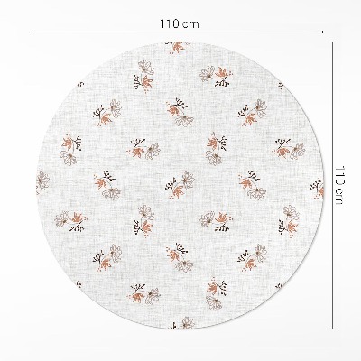 Vinyl vloerkleed rond Kleine bloemen op boho-stof