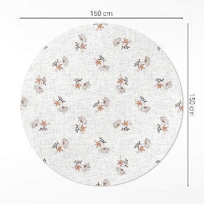 Vinyl vloerkleed rond Kleine bloemen op boho-stof