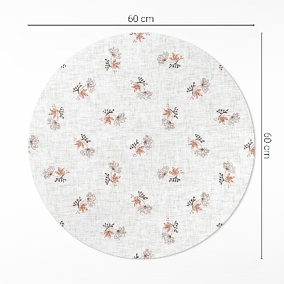 Vinyl vloerkleed rond Kleine bloemen op boho-stof