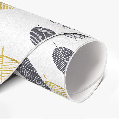 Pvc mat rond Lichte en donkere bladeren in een modieus natuurpatroon