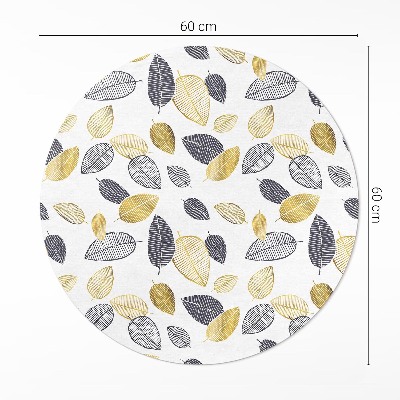 Pvc mat rond Lichte en donkere bladeren in een modieus natuurpatroon