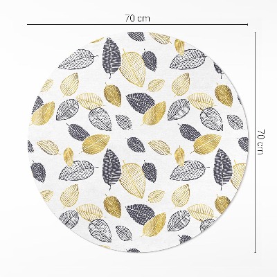 Pvc mat rond Lichte en donkere bladeren in een modieus natuurpatroon