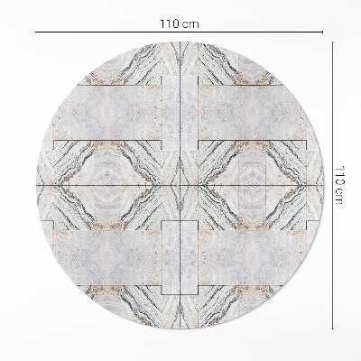 Vinyl vloerkleed rond Decoratieve stenen tegels