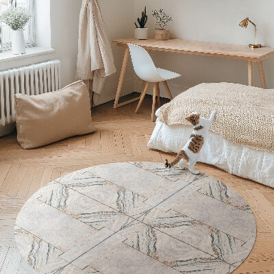 Vinyl vloerkleed rond Decoratieve stenen tegels