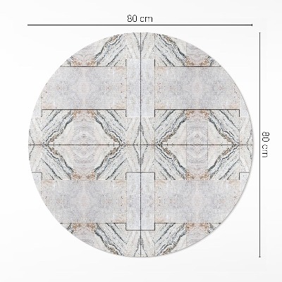 Vinyl vloerkleed rond Decoratieve stenen tegels