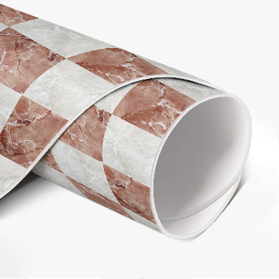 Rond pvc tapijt Marmeren schaakbordsteenmozaïek