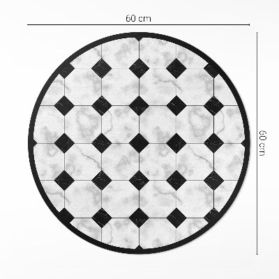 Vinyl vloerkleed rond Modieus ontwerp met marmeren tegels