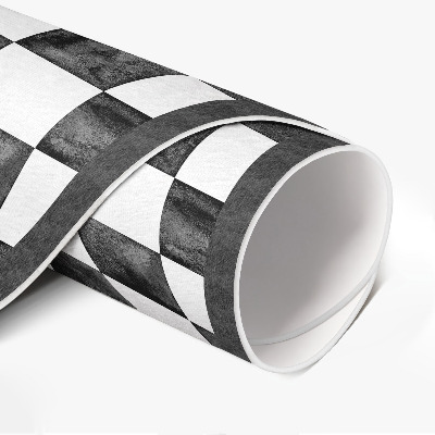 Pvc mat rond Monochroom stenen schaakbord