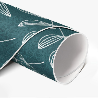 Rond pvc tapijt Minimalistische boho-bladtakjes