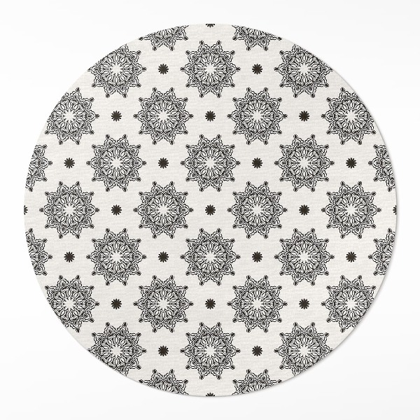 Pvc mat rond Kleine mandala's met oosters boho-patroon