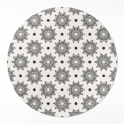 Pvc mat rond Kleine mandala's met oosters boho-patroon
