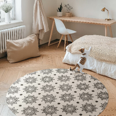 Pvc mat rond Kleine mandala's met oosters boho-patroon