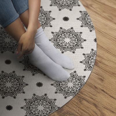 Pvc mat rond Kleine mandala's met oosters boho-patroon