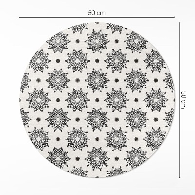 Pvc mat rond Kleine mandala's met oosters boho-patroon