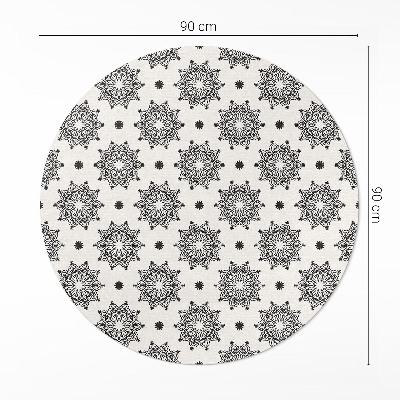 Pvc mat rond Kleine mandala's met oosters boho-patroon