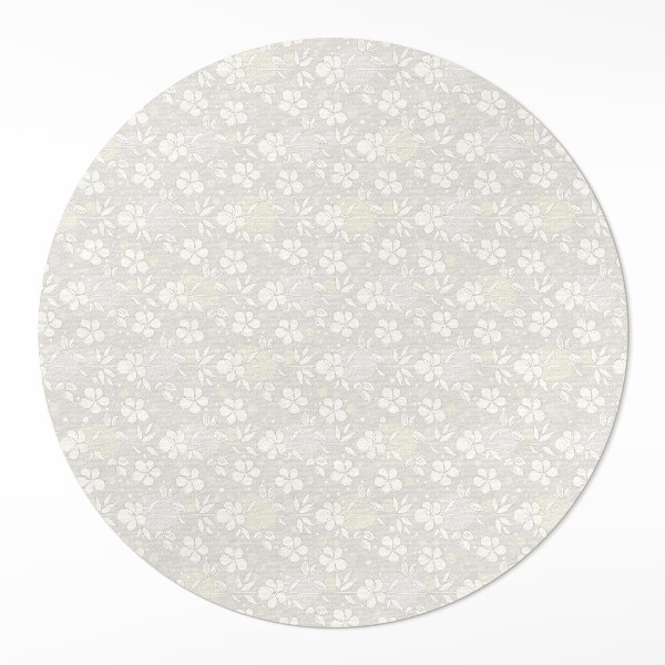Vinyl vloerkleed rond Delicate veldweide met kleine boho-bloemen