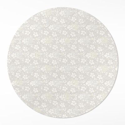 Vinyl vloerkleed rond Delicate veldweide met kleine boho-bloemen