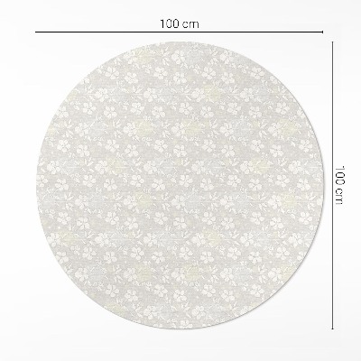 Vinyl vloerkleed rond Delicate veldweide met kleine boho-bloemen