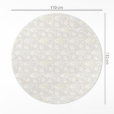 Vinyl vloerkleed rond Delicate veldweide met kleine boho-bloemen