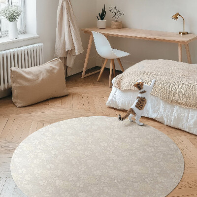 Vinyl vloerkleed rond Delicate veldweide met kleine boho-bloemen
