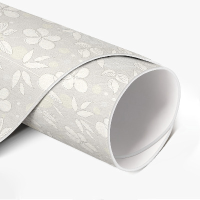 Vinyl vloerkleed rond Delicate veldweide met kleine boho-bloemen