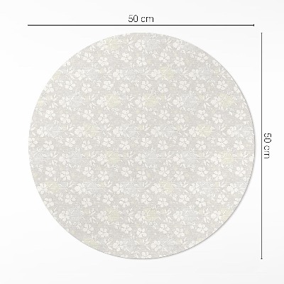 Vinyl vloerkleed rond Delicate veldweide met kleine boho-bloemen