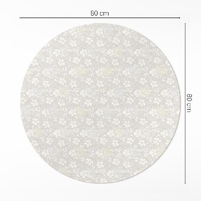 Vinyl vloerkleed rond Delicate veldweide met kleine boho-bloemen