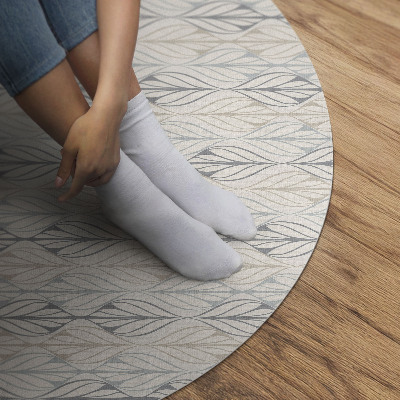 Pvc mat rond Regelmatig bladeren oosters boho patroon