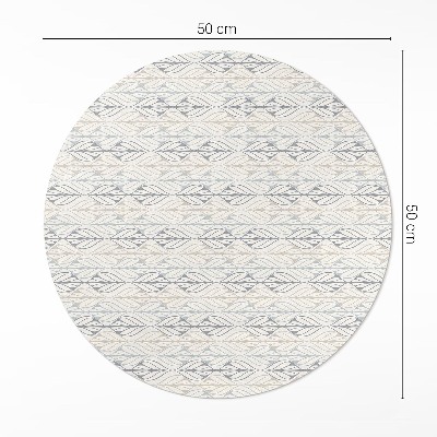 Pvc mat rond Regelmatig bladeren oosters boho patroon