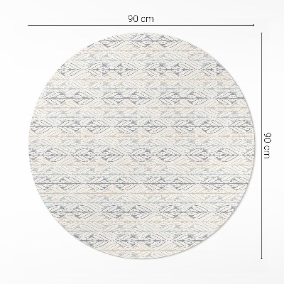 Pvc mat rond Regelmatig bladeren oosters boho patroon