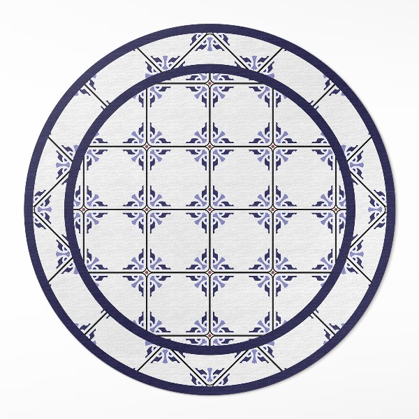 Vinyl vloerkleed rond Griekse decoratieve tegels