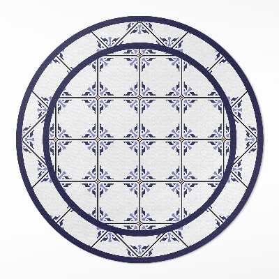 Vinyl vloerkleed rond Griekse decoratieve tegels