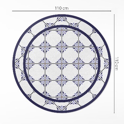 Vinyl vloerkleed rond Griekse decoratieve tegels