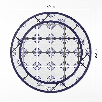 Vinyl vloerkleed rond Griekse decoratieve tegels