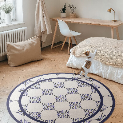 Vinyl vloerkleed rond Griekse decoratieve tegels