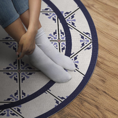 Vinyl vloerkleed rond Griekse decoratieve tegels