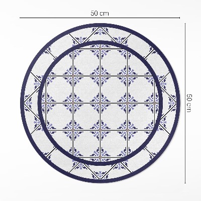 Vinyl vloerkleed rond Griekse decoratieve tegels