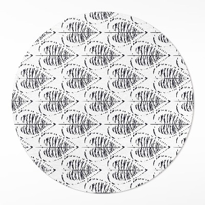 Rond pvc tapijt Boho bladeren regelmatig patroon