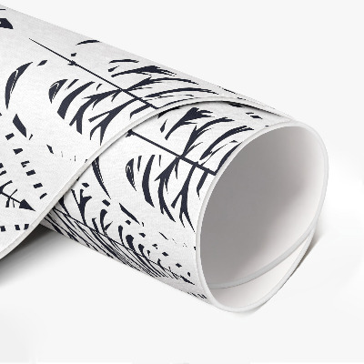 Rond pvc tapijt Boho bladeren regelmatig patroon