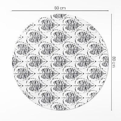 Rond pvc tapijt Boho bladeren regelmatig patroon