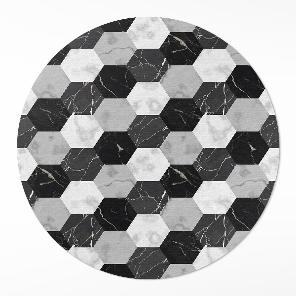 Vinyl vloerkleed rond Steenmarmer mozaïek