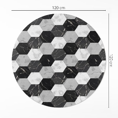 Vinyl vloerkleed rond Steenmarmer mozaïek