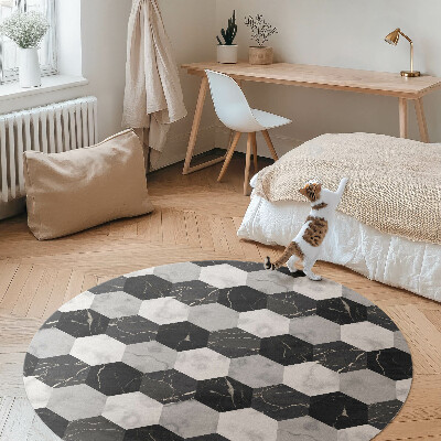 Vinyl vloerkleed rond Steenmarmer mozaïek